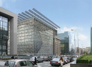 Il progetto del nuovo palazzo del COnsiglio europeo che stanno costruendo a fianco del vecchio