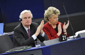 Michel Barnier and Viviane Reding - © European Union 2014 EP 