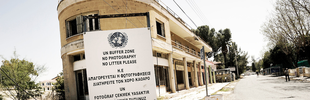 Ledra Palace passage in the UN buffer zone and checkpoint (Green line), in divided Nicosia
