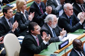 Maros Sefcovic e Miguel Arias Canete all'assemblea dell'Onu - foto Commissione europea