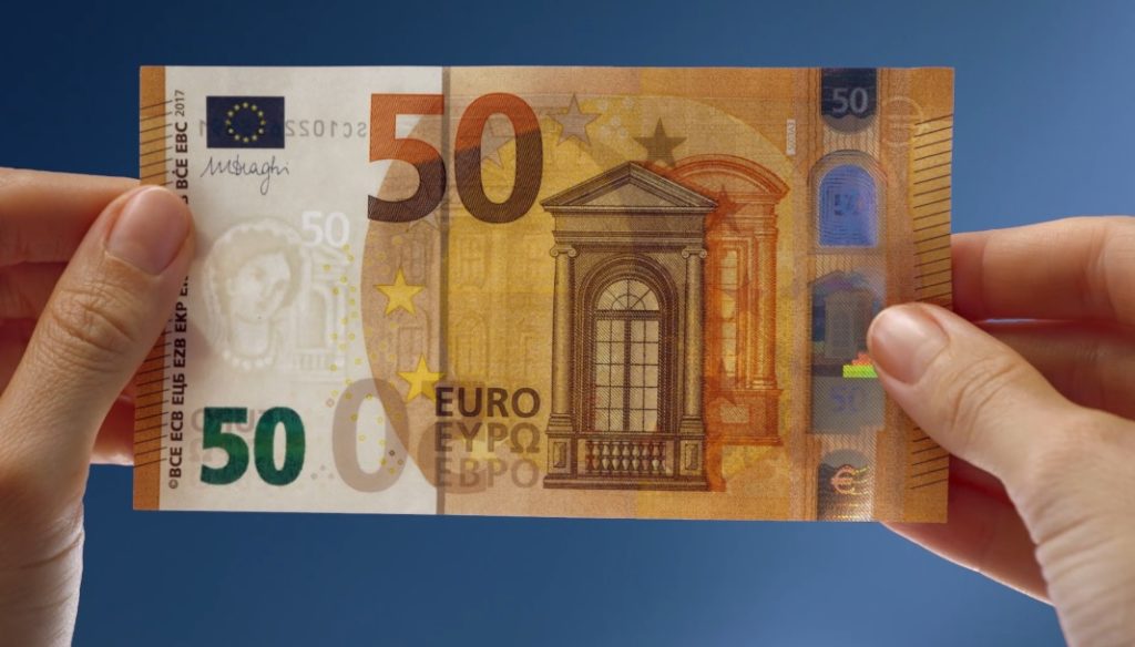 Salvadanaio Latta Non Apribile - Design Banconota 50 Euro, 11x8.5 Cm, Per Adulti E Bambini