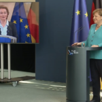 Parte male l'UE tecnologica di Merkel e von der Leyen: conferenza stampa senza interpretazione
