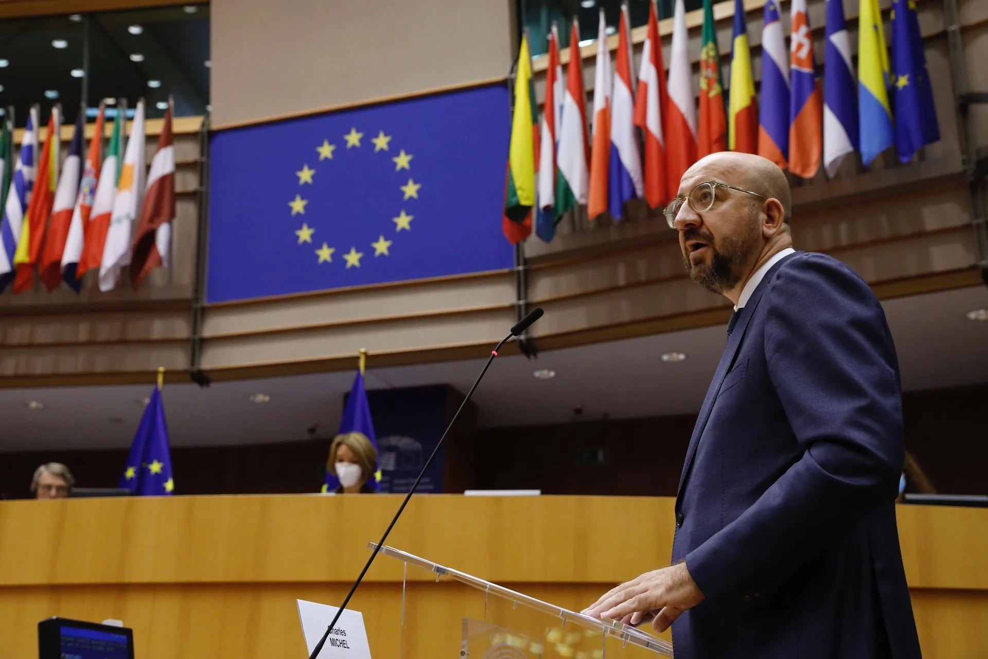 Charles Michel, presidente del Consiglio europeo, interviene alla plenaria del Parlamento europeo [6 ottobre 2020]