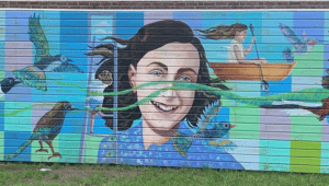 Murales in memoria di Anna Frank a Utrecht