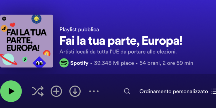 Playlist Spotify Elezioni Europee 2024