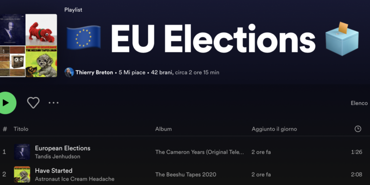 Playlist Spotify European Elections 2024