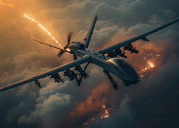 Attacco con droni [foto: Carlo Carino/imagoeconomica via IA]