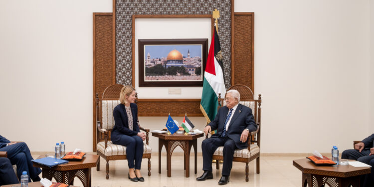Kaja-kallas, Vice-president of the European commission meeting with Mohammad Mustafa the Prime Minister of the state of palestine, Ramallah, Monday the 24 of March 2025, of Photo by Afif H. Amireh
