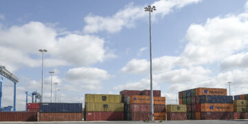 Containers nel Porto di Civitavecchia (Imagoeconomica)CONTAINER
