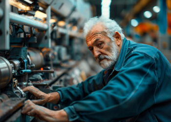 Un operaio anziano [foto: Carlo Carino/imagoeconomica via IA]
