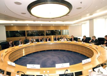 Sala riunione della BCE [foto: Carlo Carino/imagoeconomica]