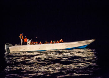 August 4, 2024, Italy: A boat carrying 47 people from Bangladesh and Syria plus two others who appeared to be smugglers, they drove the boat away again and were found in the Central Mediterranean. More than 30,000 people have died or gone missing in the Mediterranean Sea since 2014 while trying to reach Europe, according to figures collected by the International Organisation for Migration. (Credit Image: © Sally Hayden/SOPA Images via ZUMA Press Wire)