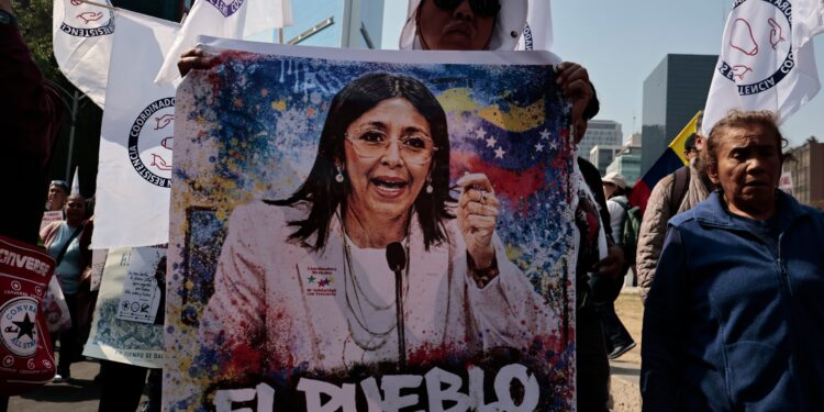 Mandatory Credit: Photo by Josue Perez/ZUMA Press Wire/Shutterstock (16295804e)
Mexican protesters and social organizations are demonstrating against the actions of US President Donald Trump against Venezuela and it's former president, Nicolas Maduro. With posters, giant banners, and Venezuelan flags, they are showing their support for Maduro and his vice president, Delcy Rodriguez, who has assumed the presidency due to the country's situation. Chanting slogans like ''Yankees out of Latin America'' and ''Trump, imperialist terrorist,'' the protesters are demanding the immediate release of Nicolas Maduro, whom they claim is being held captive by Donald Trump. This comes as protests against these actions spread worldwide, with many believing Trump's true objective is to seize Venezuela's oil reserves.
Protest Against Donald Trump, Mexico City, Mexico - 10 Jan 2026