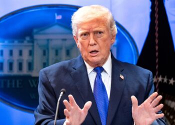 Il presidente degli Stati Uniti, Donald Trump (Washigton DC, 20 febbraio 2026. Credit: Bonnie Cash - Pool via CNP/Shutterstock (16689752b) /IPA agency)