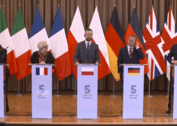 I ministri della Difesa del gruppo 'E5' [Cracovia, 20 febbraio 2026]