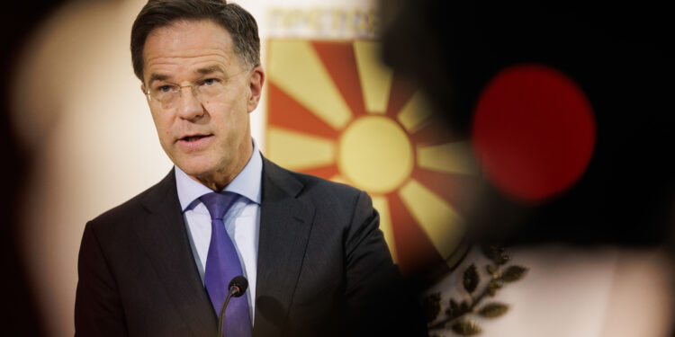 Segretario generale NATO Mark Rutte a Skopje