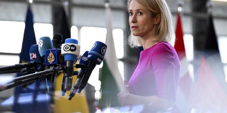 Kaja Kallas, Alta rappresentante Ue per gli Affari esteri, a Bruxelles per il Consiglio Ue Affari Esteri straordinario, 5/03/26