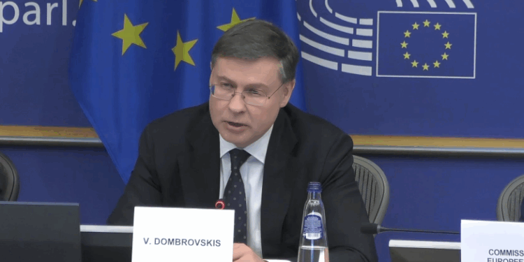 Il commissario per l'Economia, Valdis Dombrovskis, in commissione Giuridica [Bruxelles, 24 marzo 2025]
