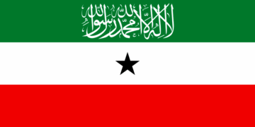 La bandiera del Somaliland, territorio auto-proclamatosi indipendente e riconosciuto solo da Israele