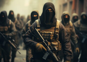 Terroristi, fondamentalisti [foto: Carlo Carino/imagoeconomica, via IA]