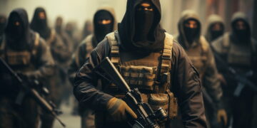 Terroristi, fondamentalisti [foto: Carlo Carino/imagoeconomica, via IA]