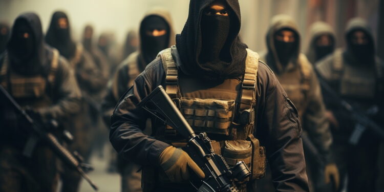 Terroristi, fondamentalisti [foto: Carlo Carino/imagoeconomica, via IA]