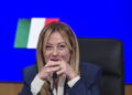 La presidente del Consiglio, Giorgia Meloni, dopo la conferenza stampa per il decreto 1 maggio [Roma, 28 aprile 2026. Foto: Alessia Minelli/imagoeconoomica]