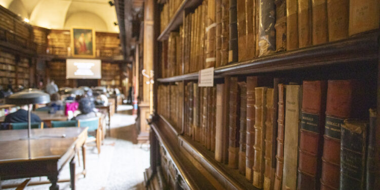 Interni della biblioteca Braidense di Milano. Credits: Ermes Beltrami via Imagoeconomica