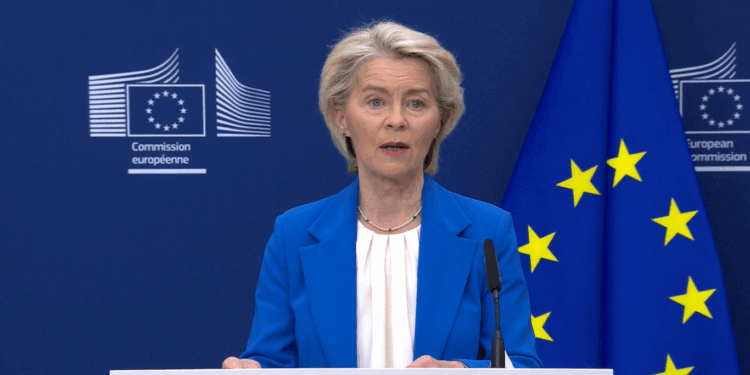 La presidente della Commissione europea, Ursula von der Leyen [Bruxelles, 13 aprile 2026]