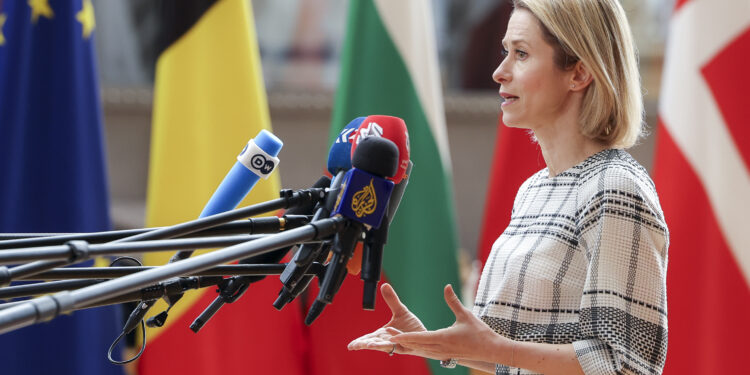 L'Alta rappresentante per la Politica estera e di sicurezza, Kaja Kallas, al suo arrivo al Consiglio Affari esteri - Difesa dell'UE (12 maggio 2026). Source: EU Council