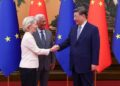 I presidenti di Consiglio europeo e Commissione europea, Antonio Costa e Ursula von der Leyen, e della Repubblica popolare cinese, Xi Jinping. Source: Ebs