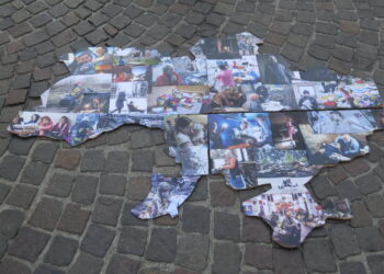 1000 days of Russian-Ukrainian conflict, demonstration of Ukrainian citizens living in Italy in Piazza Cordusio Milan against the war and against Vladimir Putin. Source: Luca Ponti/Ipa agency / IPA