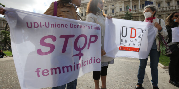 Presidio di Non Una di Meno [Roma, 10 luglio 2021. Foto: Andrea Panegrossi/imagoeconomica]