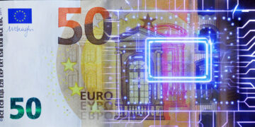 Source: Imagoeconomica EURO DIGITALE ECONOMIA FINANZA SOLDI 50 EURO GENARATE AI IA BANCONOTA