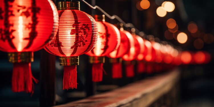 LANTERNE CINESI LANTERNA CINESE LUCE  LUCI CINA GENERATE AI IA