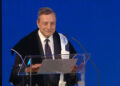Mario Draghi, in occasione della laurea honoris causa conferita dall'università di Leuven [Leuven, 2 febbraio 2026. Foto: imagoeconomica]