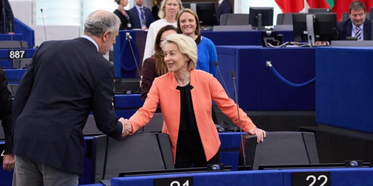 Ursula von der Leyen alla plenaria di Strasburgo, 20 maggio [Foto: EC - Audiovisual Service]