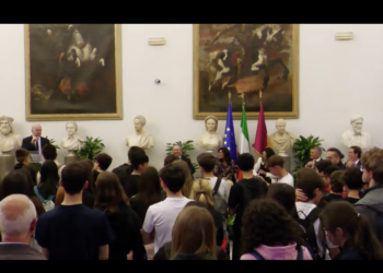 Un momento della cerimonia di oggi in Campidoglio