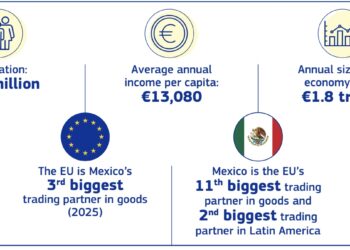 I numeri del commercio UE-Messico (Fonte: European Commission)