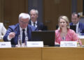 Il ministro degli Esteri ucraino, Andriy Sybiha, con l'Alta rappresentante per la politica estera e di sicurezza dell'UE, Kaja Kallas [Bruxelles, 11 maggio 2026. Foto: European Council]