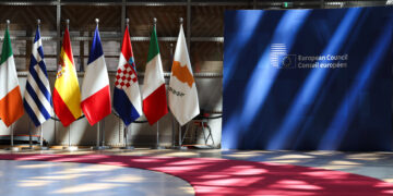 Palazzo Europa, prima dell'arrivo dei leader per il Consiglio europeo. Source: EU Council
