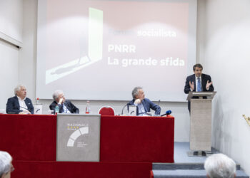 Raffaele Fitto, in veste di ministro per gli Affari europei, il Sud e il PNRR, al forum socialista [Roma, 7 giugno 2023. Foto: Marco Ponzianelli/imagoeconomica]