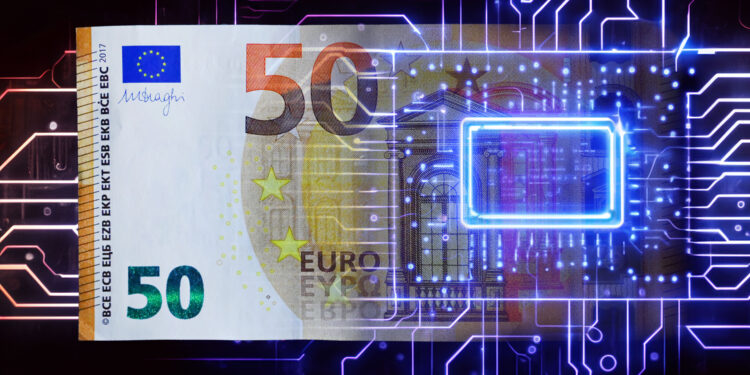 euro digitale [foto: Carlo Carino/imagoeconomica, via IA]