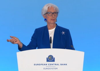 Christine Lagarde, presidente della Banca centrale europea, a Francoforte sul Meno [Foto: Imagoeconomica]