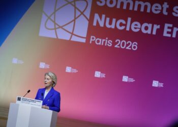 La presidente della Commissione europea, Ursula von der Leyen, al Vertice sull'energia nucleare a Parigi il 10 marzo 2026. Source: EC - Audiovisual Service
