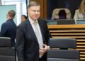 Il commissario all'Economia, Valdis Dombrovskis, nella riunione del collegio dei commissari il 3 giugno 2026. Source: EC - Audiovisual Service
