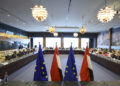 La sala riunioni del consiglio di associazione UE-Egitto [Lussemburgo, 15 giugno 2026. Foto: European Council]