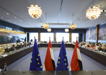 La sala riunioni del consiglio di associazione UE-Egitto [Lussemburgo, 15 giugno 2026. Foto: European Council]