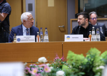 Il presidente del Consiglio europeo, Antonio Costa, e il presidente ucraino, Volodymr Zelensky [Bruxelles, 18 giugno 2026. Foto: European Council]