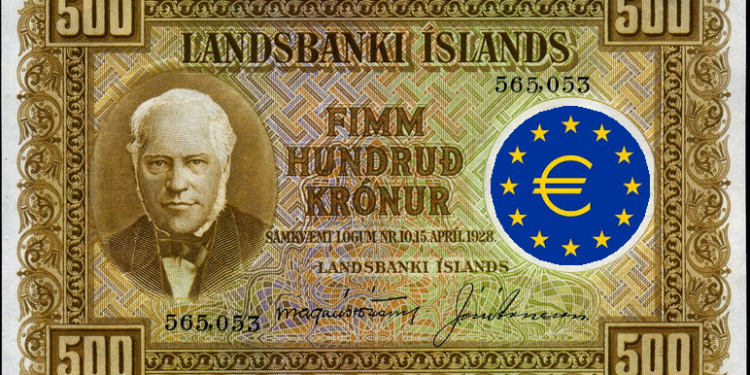 Banconota da 500 corone islandesi [foto: By Central Bank of Iceland, Bradbury Wilkinson, New Malden. - http://coinsbanknotespictures.blogspot.com/2012/06/currency-of-iceland-500-kronur-banknote.html, Public Domain, https://commons.wikimedia.org/w/index.php?curid=29951906, elaborazione eunews]